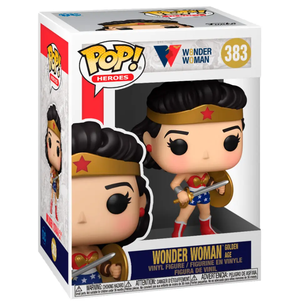 Wonder Woman 80th Anniversary POP! Heroes Vinyl Figure Classic WW w/Shield &amp; Sword (1950's) 9 cm product photo