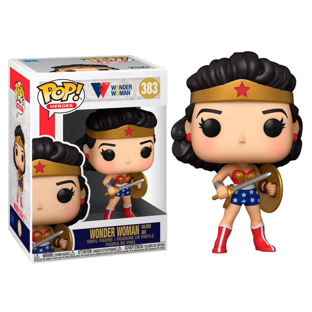 Wonder Woman 80th Anniversary POP! Heroes Vinyl Figure Classic WW w/Shield &amp; Sword (1950's) 9 cm product photo