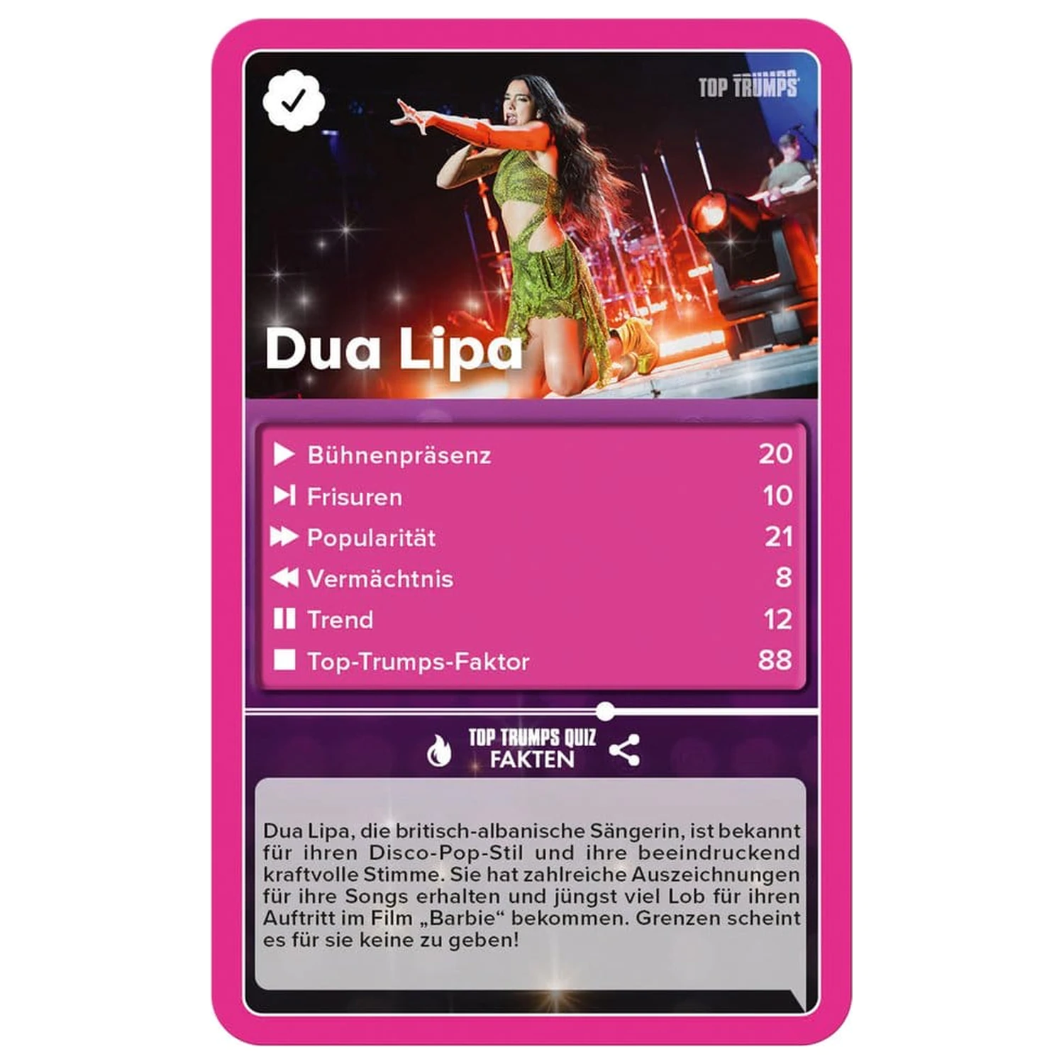 Popstars Card Game Top Trumps *German Version* product photo