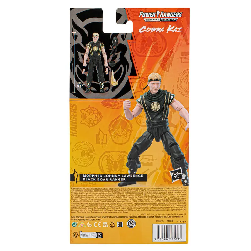 Power Rangers x Cobra Kai Lightning Collection Action Figure Morphed Johnny Lawrence Black Boar Ranger 15 cm product photo