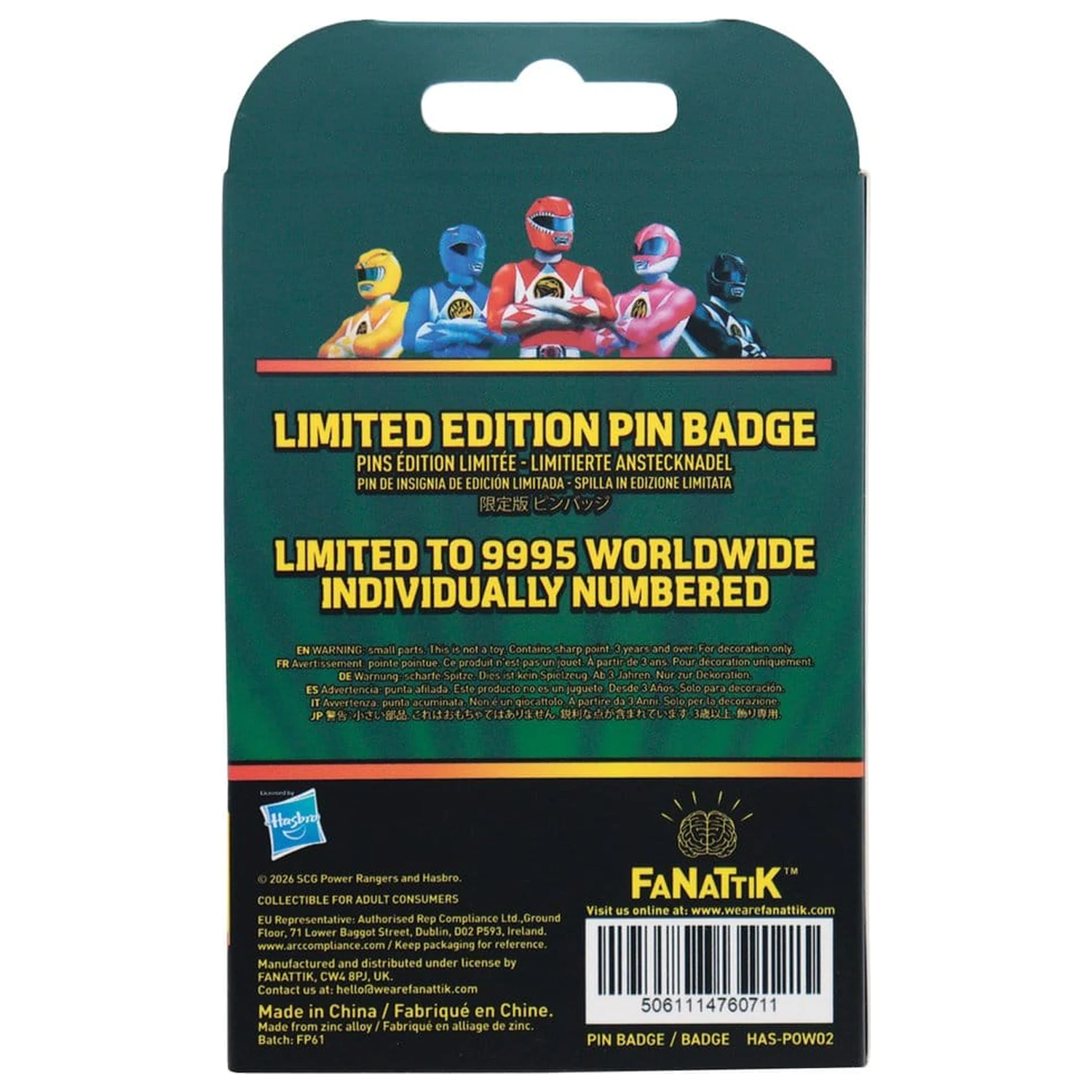 Power Rangers Pin Badge Green Ranger Limited Edition product photo