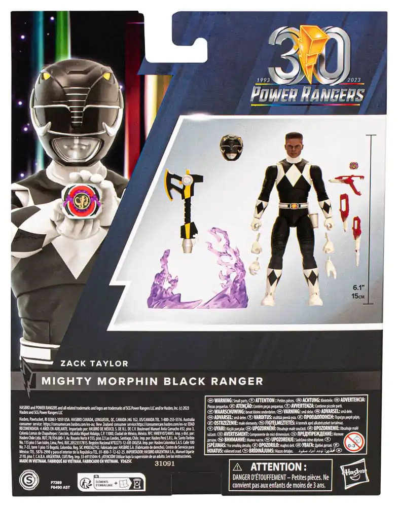 Power Rangers Lightning Collection Remastered Action Figure Mighty Morphin Black Ranger 15 cm product photo