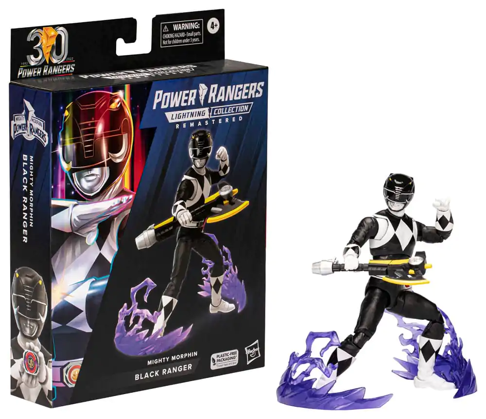 Power Rangers Lightning Collection Remastered Action Figure Mighty Morphin Black Ranger 15 cm product photo