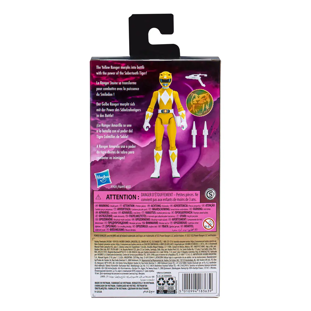 Power Rangers Action Figure Mighty Morphin Yellow Ranger 15 cm product photo