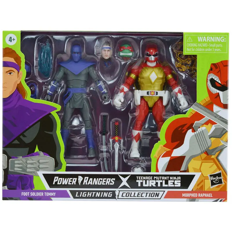 Power Rangers x TMNT Lightning Collection Action Figures 2022 Foot Soldier Tommy & Morphed Raphael termékfotó