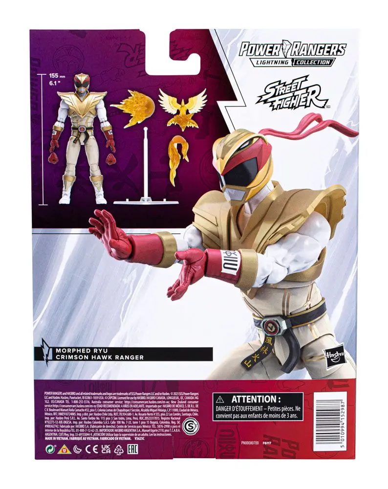 Power Rangers x Street Fighter Ligtning Collection Action Figure Morphed Ryu Crimson Hawk Ranger 15 cm product photo