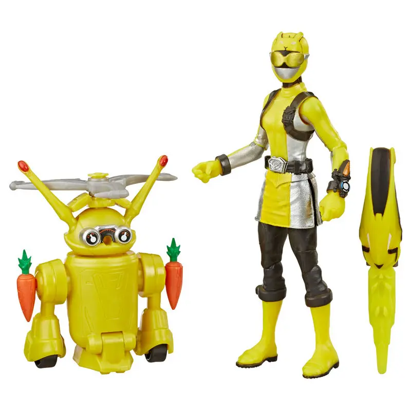 Power Rangers Yellow Ranger and Morphin Jax Beastbot set 2 figures 15cm product photo
