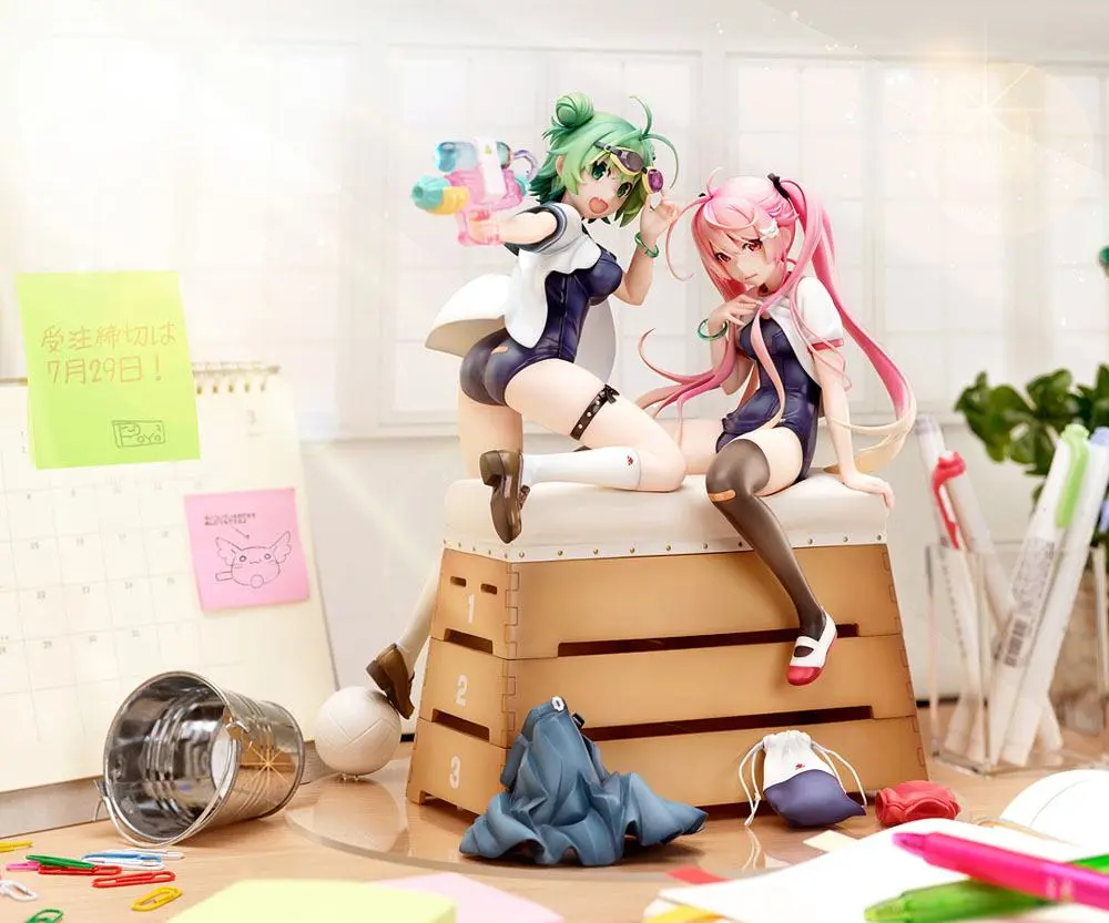 Poyoyon Rock Artwork Collection PVC Statue 1/5.5 Midori & Pink Sukumizu 28 cm termékfotó