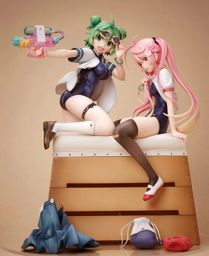 Poyoyon Rock Artwork Collection PVC Statue 1/5.5 Midori & Pink Sukumizu 28 cm termékfotó