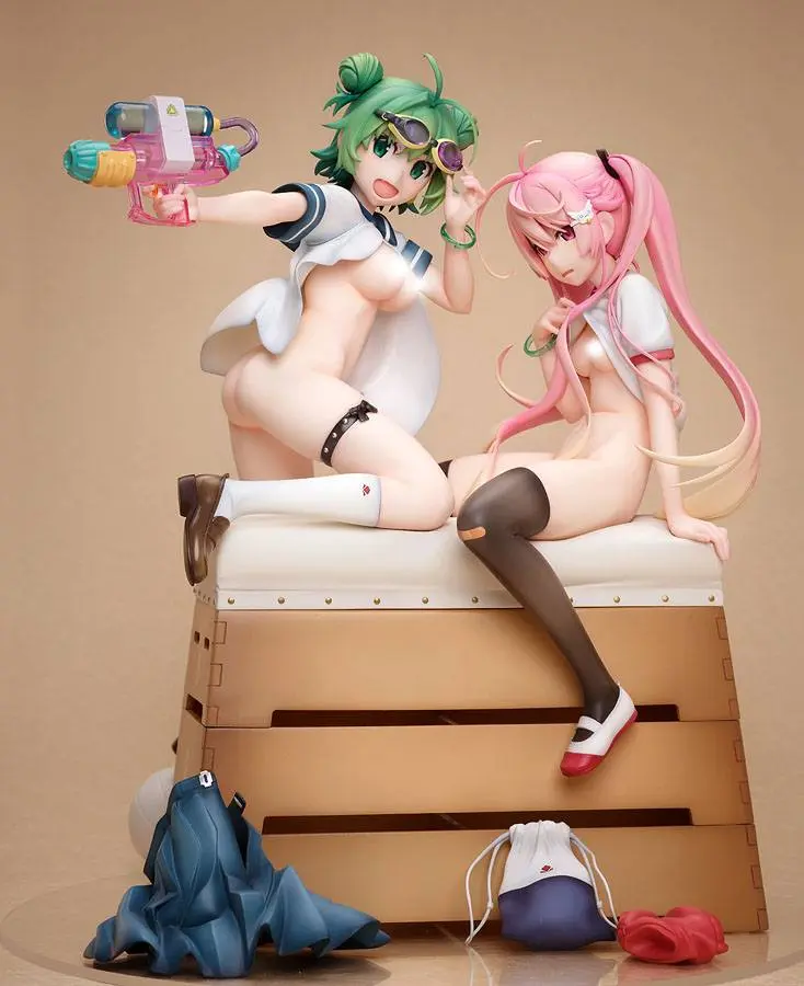 Poyoyon Rock Artwork Collection PVC Statue 1/5.5 Midori & Pink Sukumizu 28 cm termékfotó