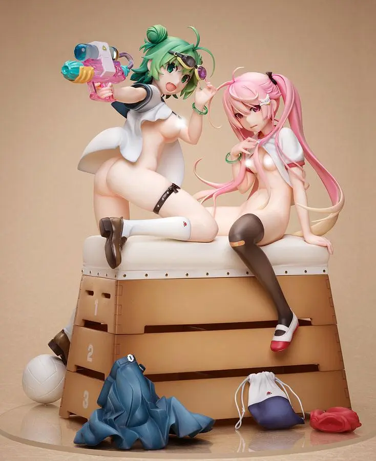 Poyoyon Rock Artwork Collection PVC Statue 1/5.5 Midori & Pink Sukumizu 28 cm termékfotó