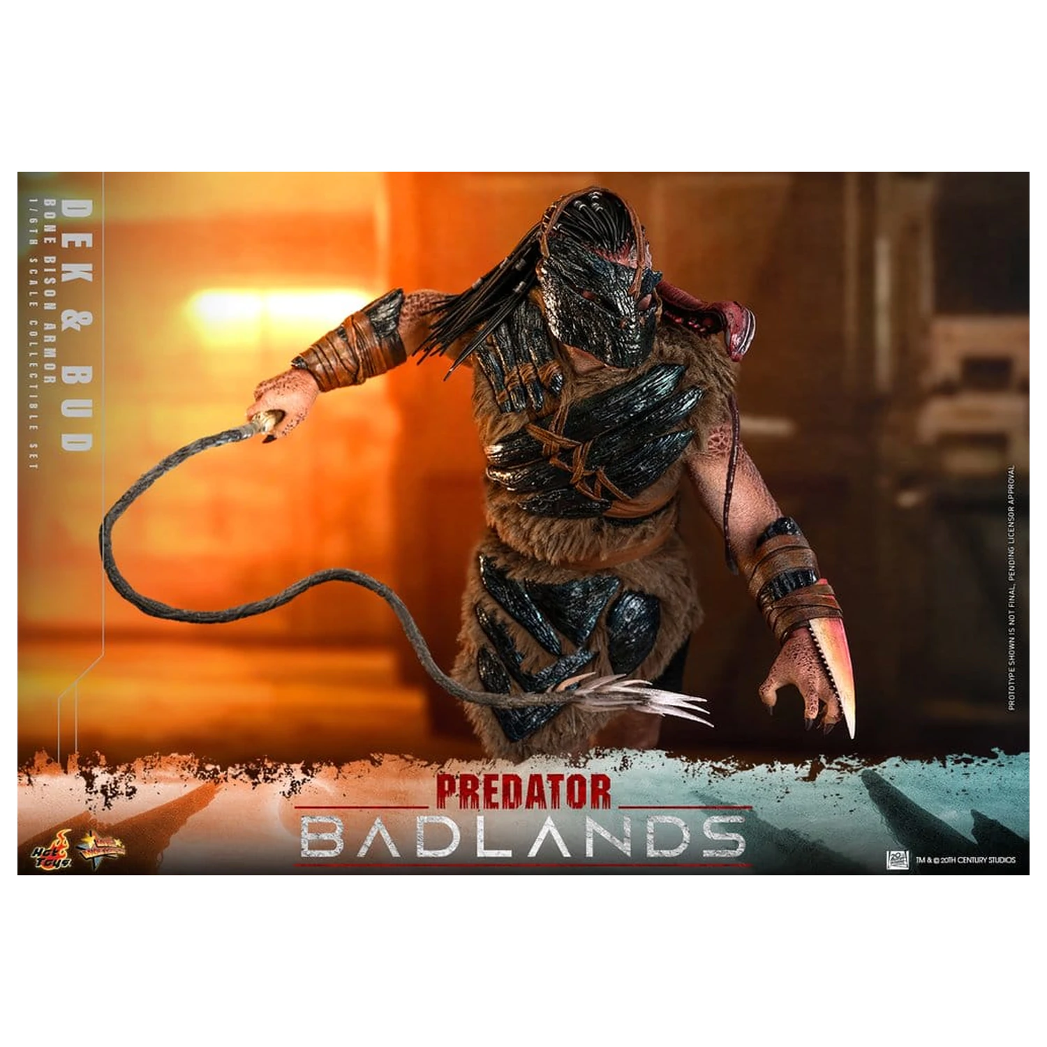 Predator: Badlands Movie Masterpiece Action Figures 2-Pack 1/6 Dek (Bone Bison Armor) and Bud 31 cm product photo
