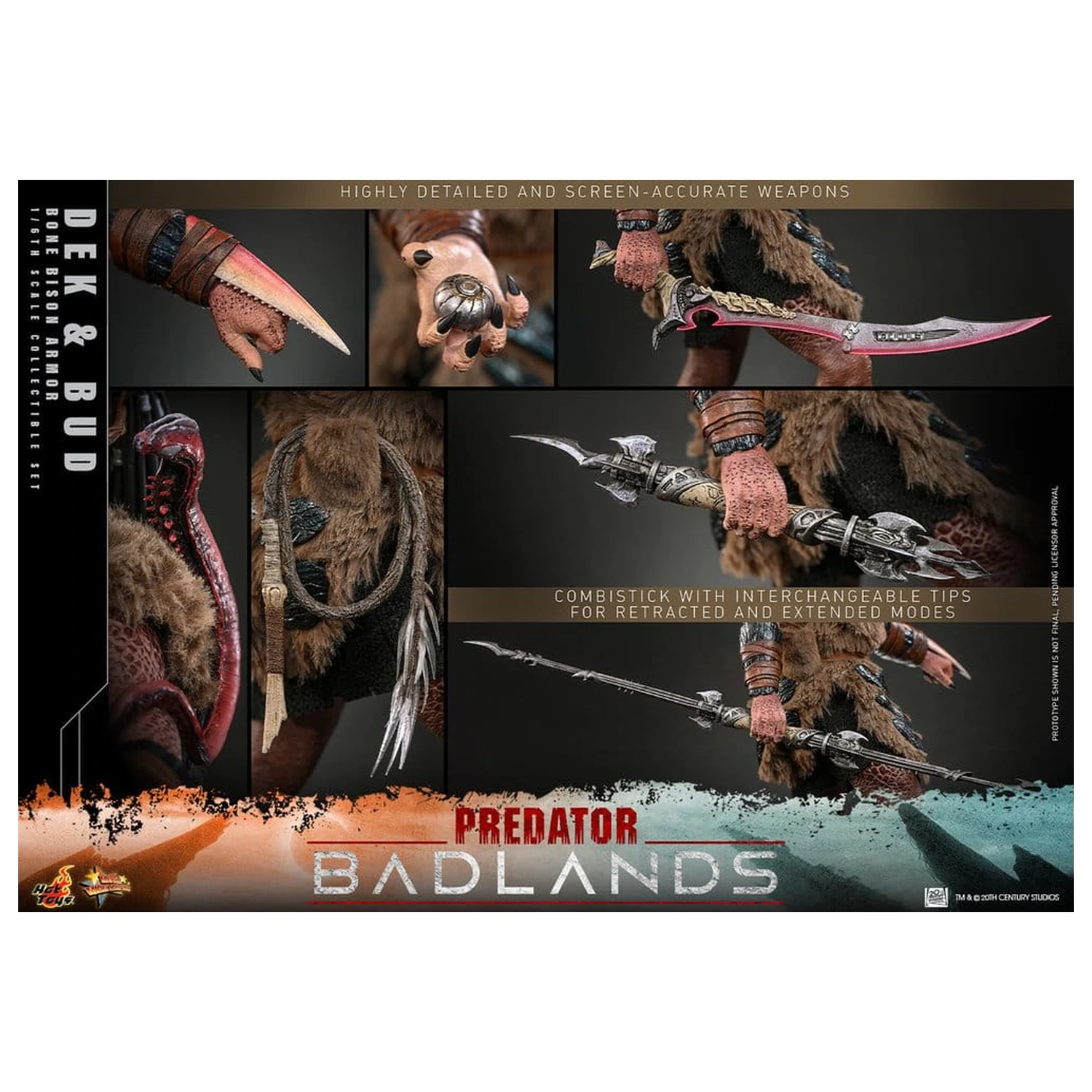 Predator: Badlands Movie Masterpiece Action Figures 2-Pack 1/6 Dek (Bone Bison Armor) and Bud 31 cm product photo