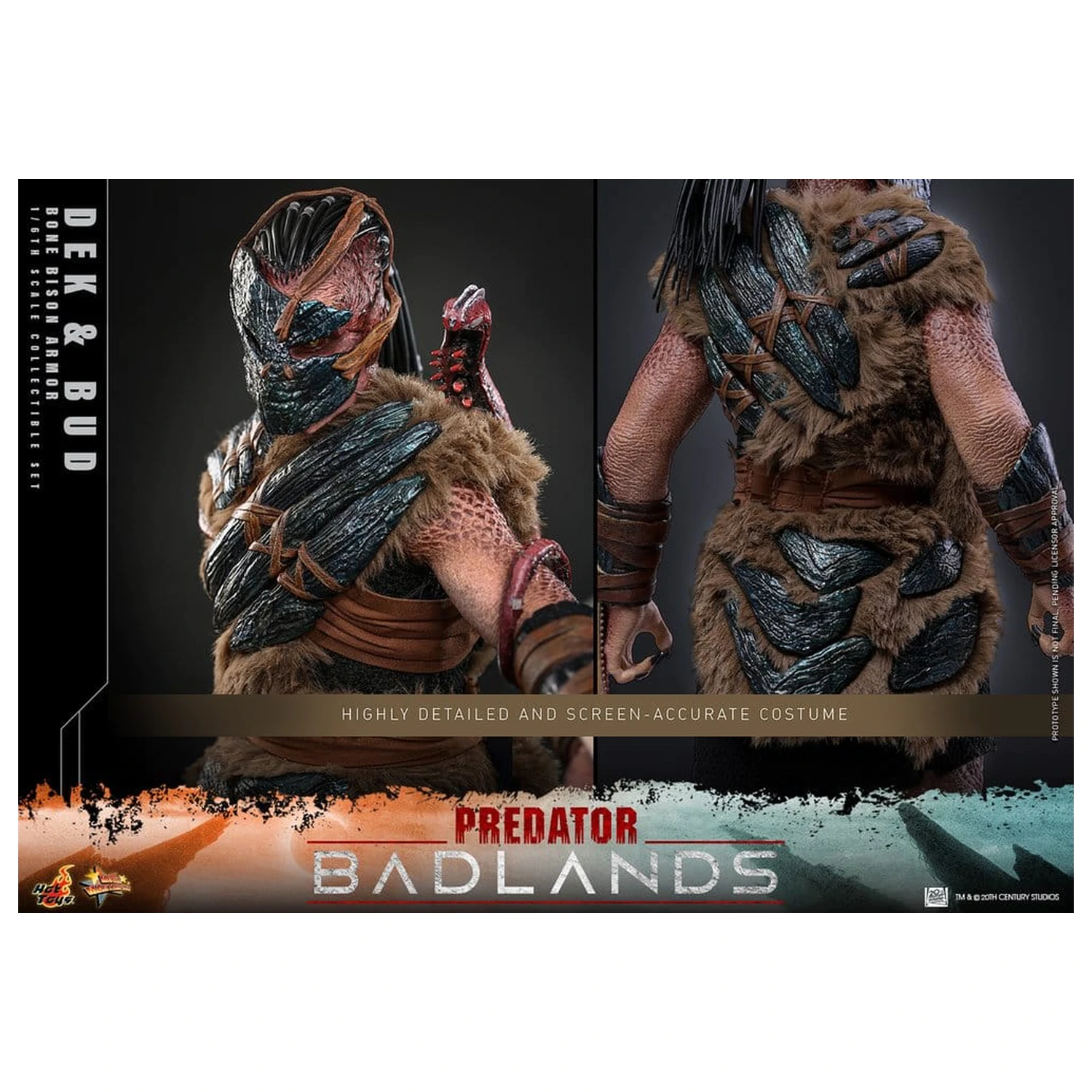 Predator: Badlands Movie Masterpiece Action Figures 2-Pack 1/6 Dek (Bone Bison Armor) and Bud 31 cm product photo