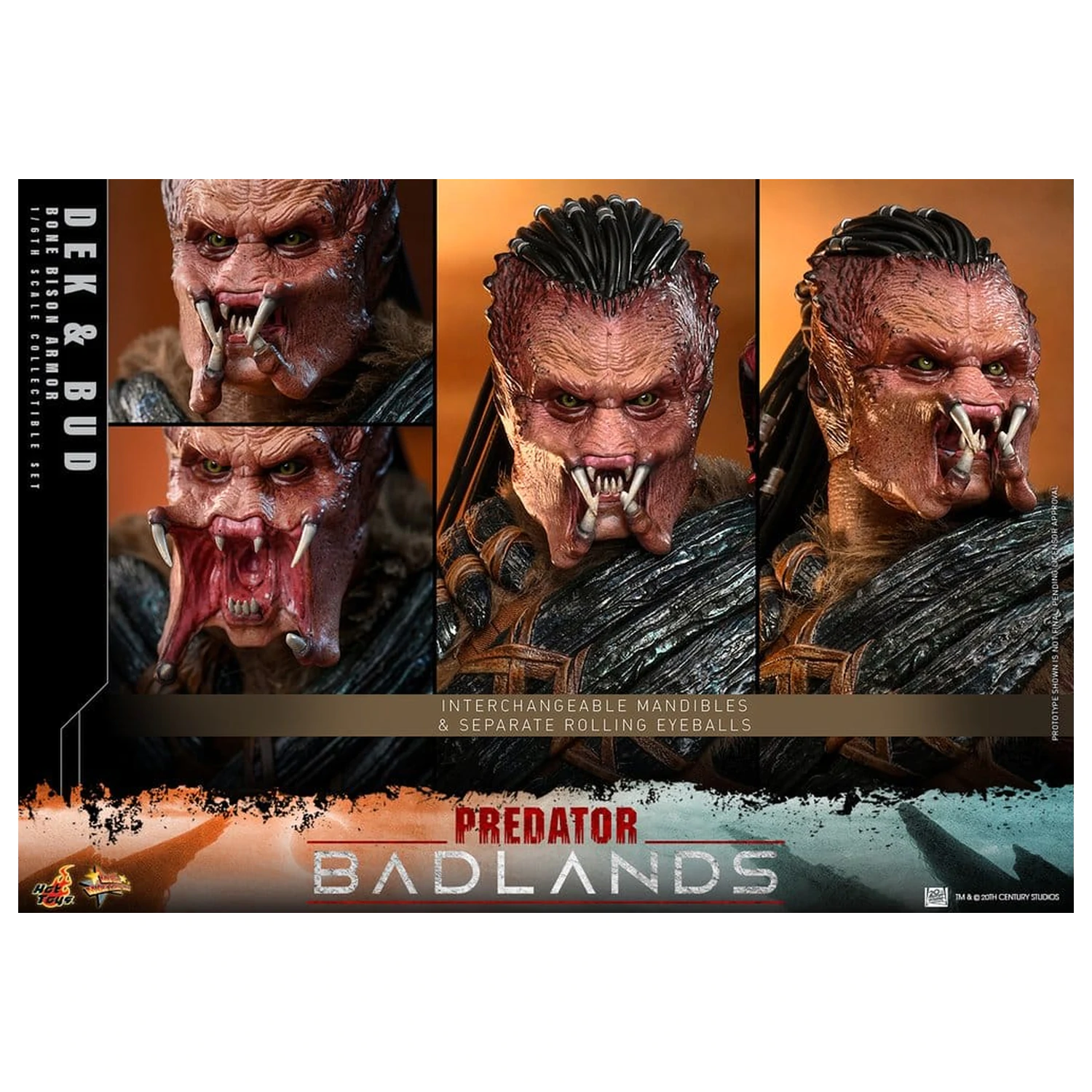 Predator: Badlands Movie Masterpiece Action Figures 2-Pack 1/6 Dek (Bone Bison Armor) and Bud 31 cm product photo