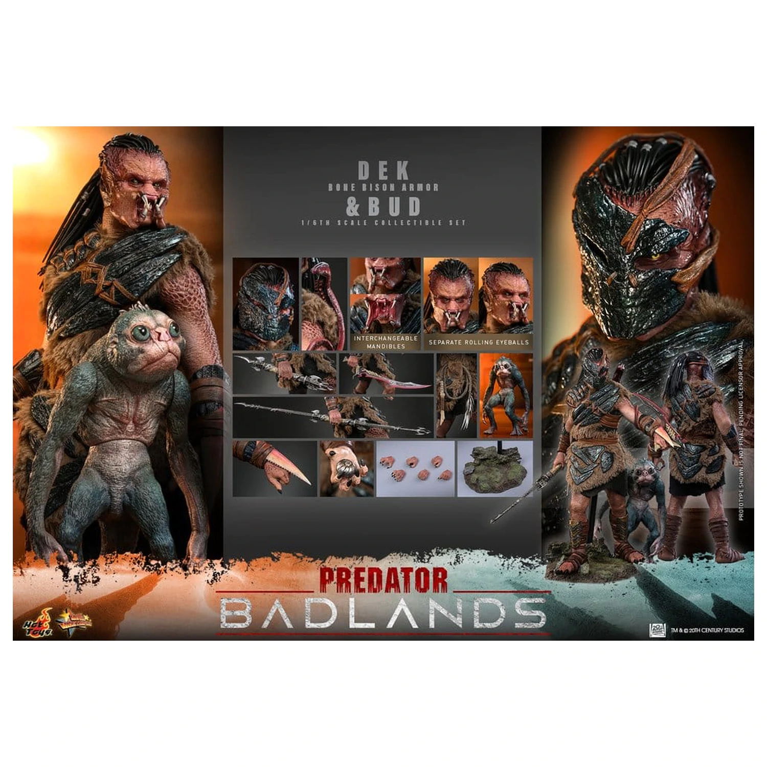 Predator: Badlands Movie Masterpiece Action Figures 2-Pack 1/6 Dek (Bone Bison Armor) and Bud 31 cm product photo