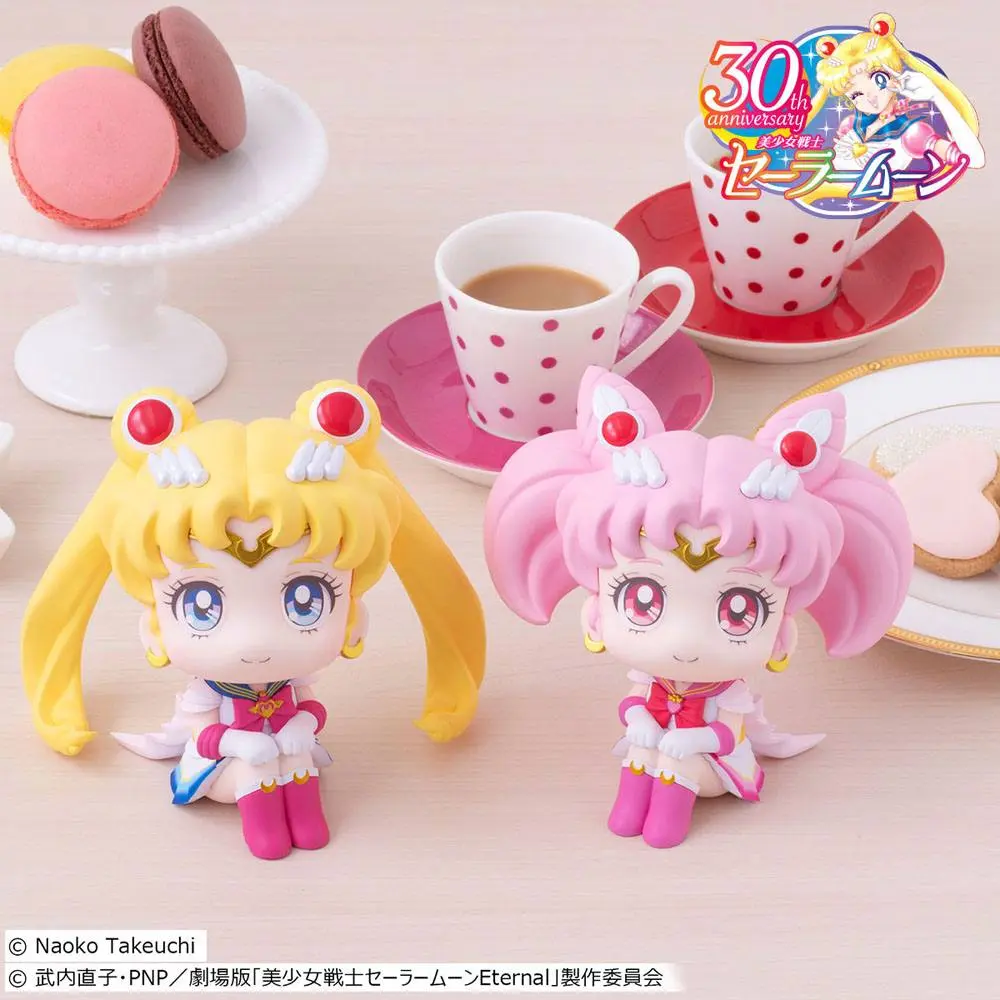 Pretty Guardian Salior Moon Look Up PVC Statues Super Sailor Moon &amp; Super Sailor Chibi Moon LTD Ver. 11 cm product photo