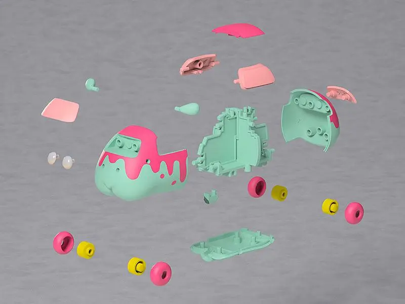 Pui Pui Molcar MODEROID Plastic Model Kit Molcar Zombie Shiromo 7 cm product photo