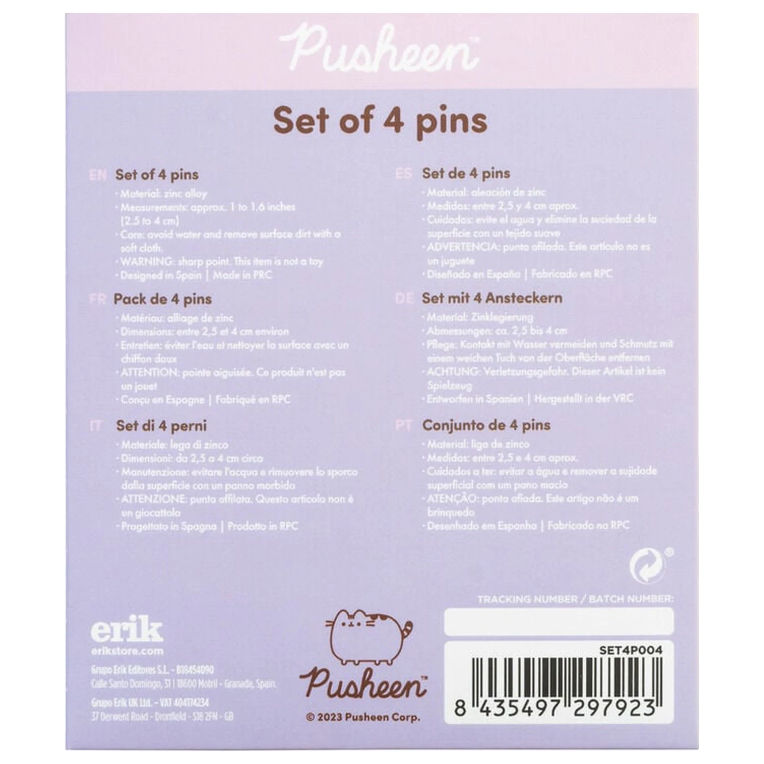 Pusheen set of 4 pins product photo