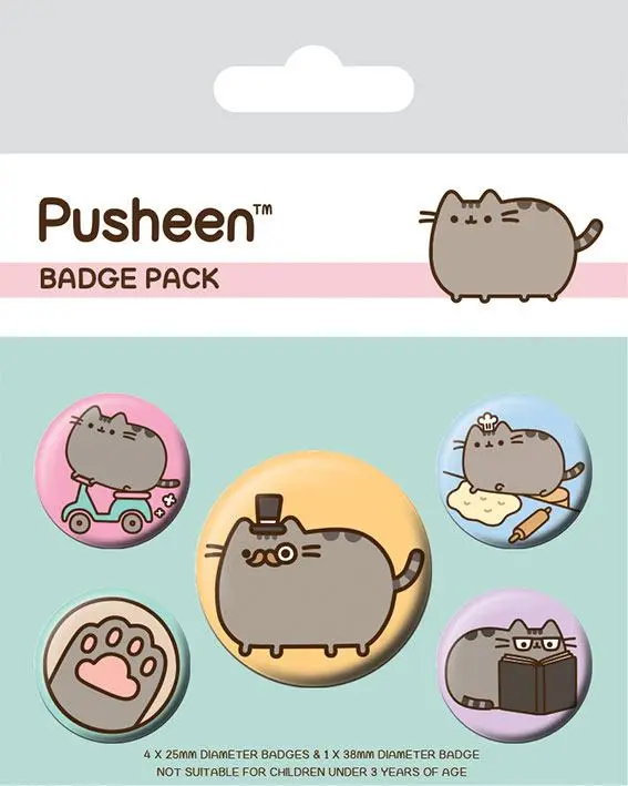 Pusheen Pin-Back Buttons 5-Pack Fancy termékfotó