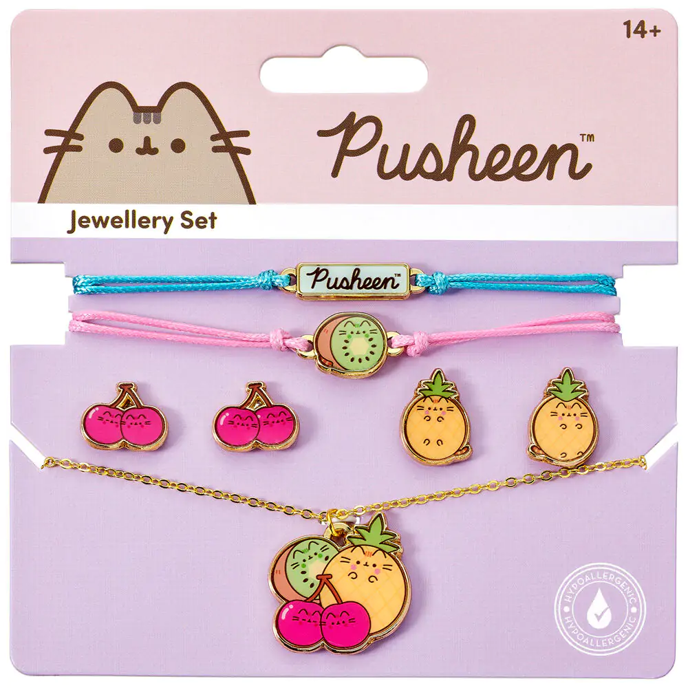 Pusheen Set Necklace + bracelets + earrings product photo