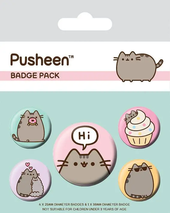 Pusheen Pin-Back Buttons 5-Pack Pusheen Says Hi termékfotó