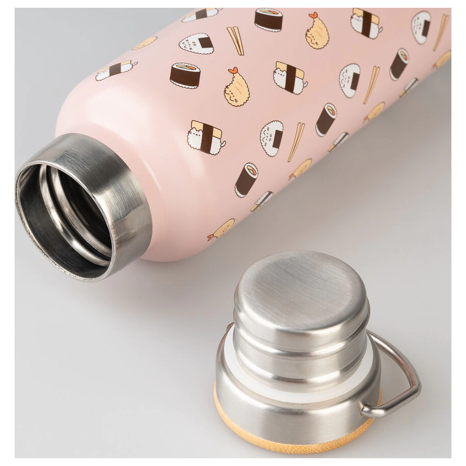 Pusheen Sushi Roll metallic bottle product photo