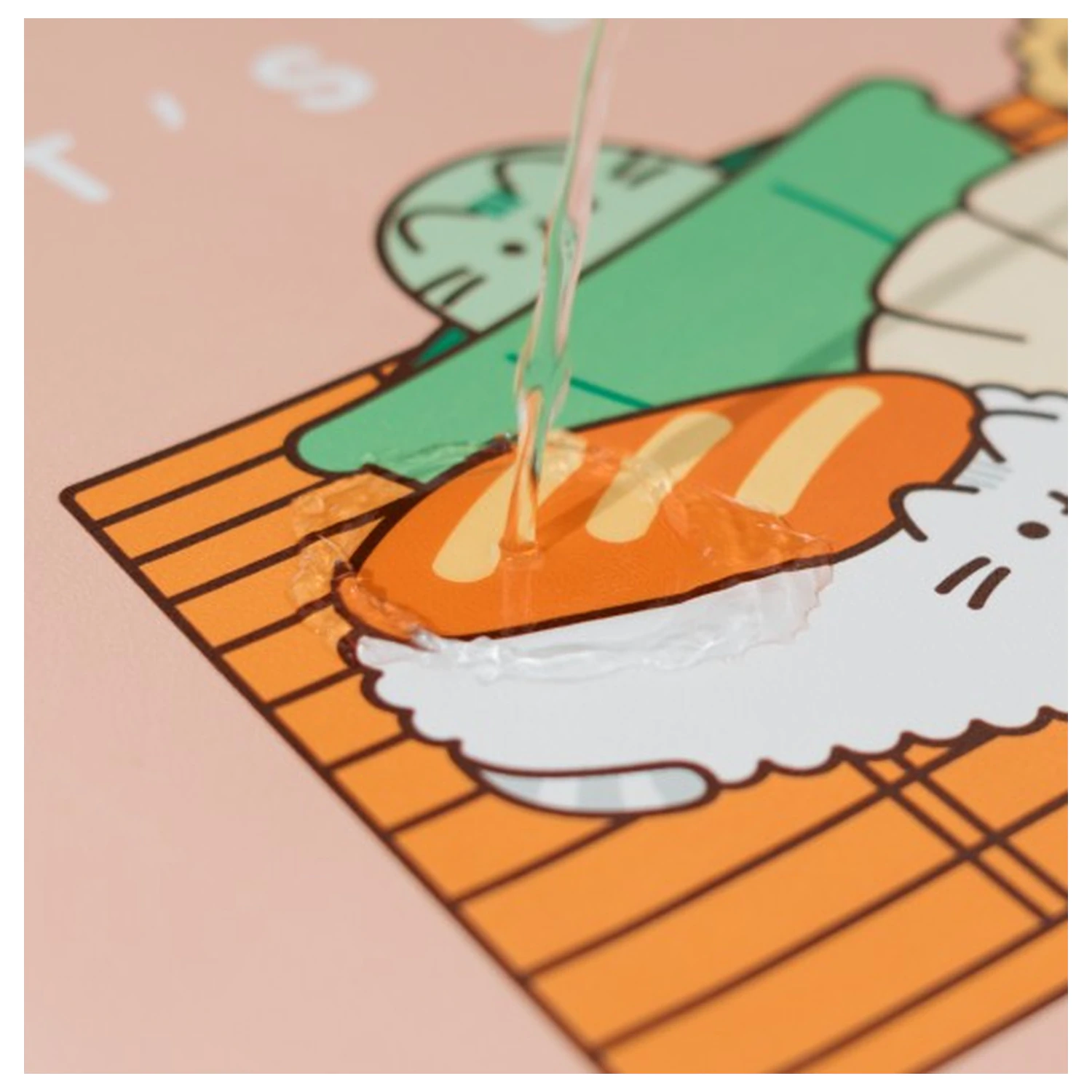 Pusheen Sushi Roll gaming desk mat product photo