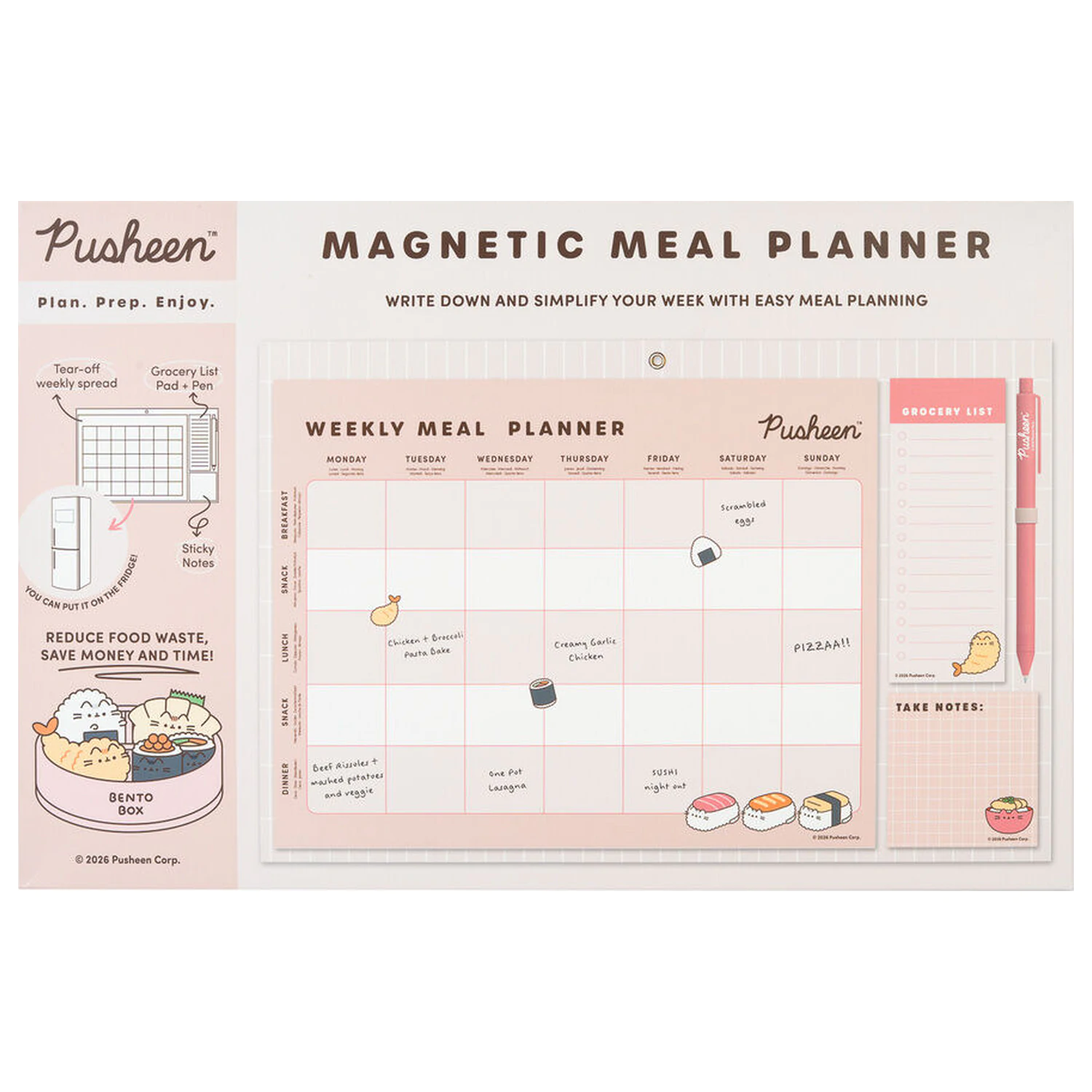 Pusheen Sushi Roll magnetic meal planner product photo