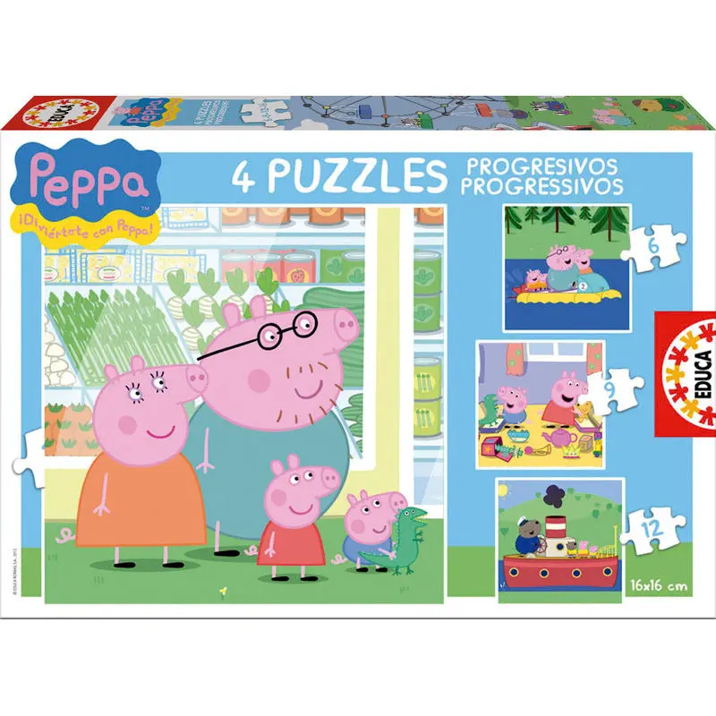 Peppa Pig Progressive puzzle 6-9-12-16pcs termékfotó