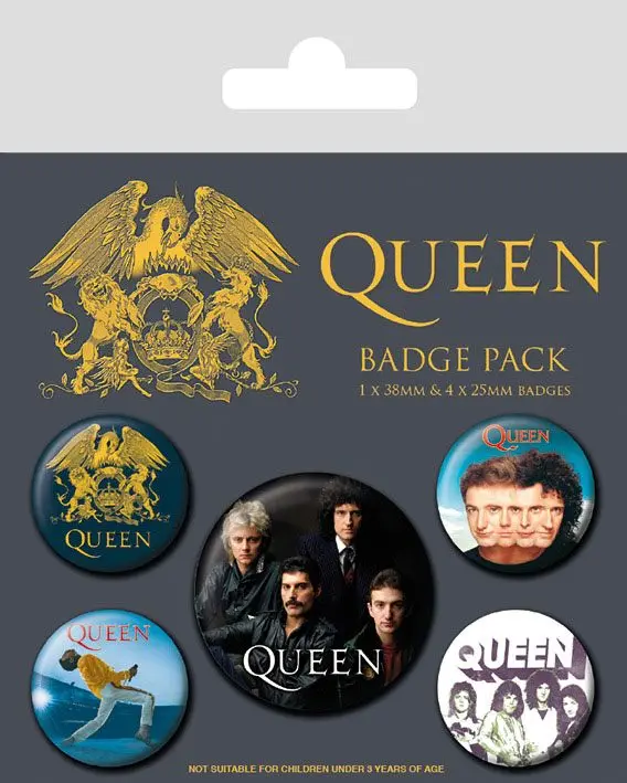 Queen Pin-Back Buttons 5-Pack Classic product photo