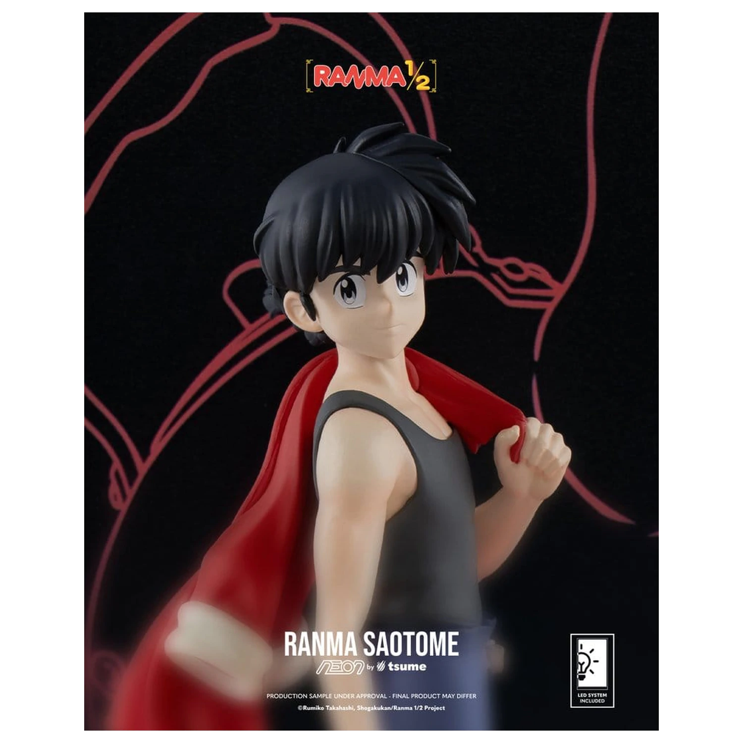Ranma Neon Figure 1/9 Ranma Saotome Boy 20 cm product photo