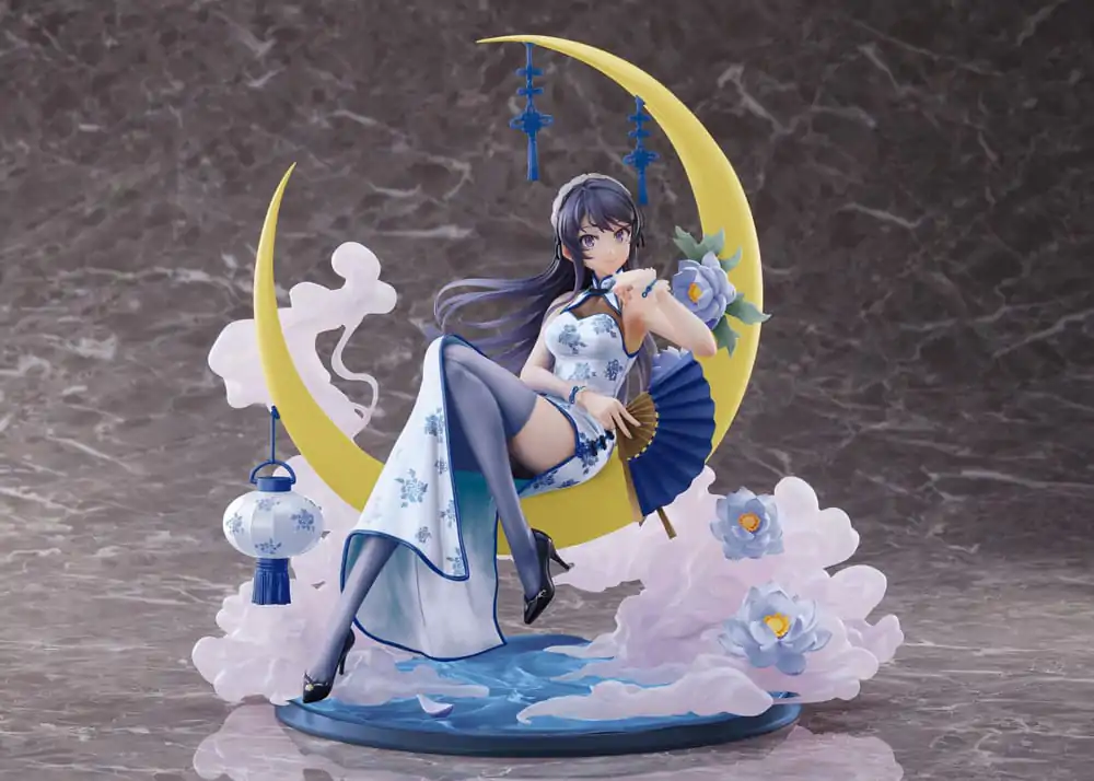 Rascal Does Not Dream of Bunny Girl Senpai PVC Statue 1/7 Mai Sakurajima White Mandarin Dress Ver. 25 cm product photo