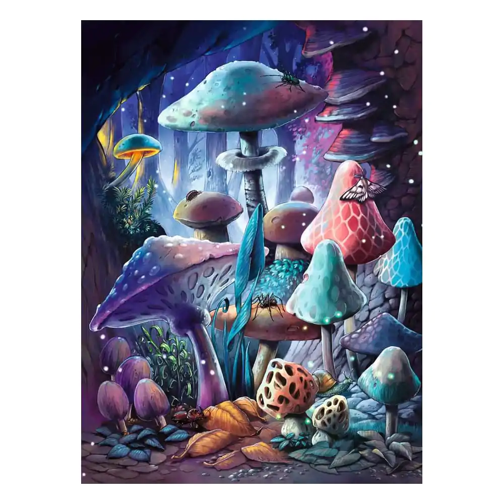 Ravensburger Glow-in-the-Dark Jigsaw Puzzle Moonlight Mushrooms (500 pieces) product photo