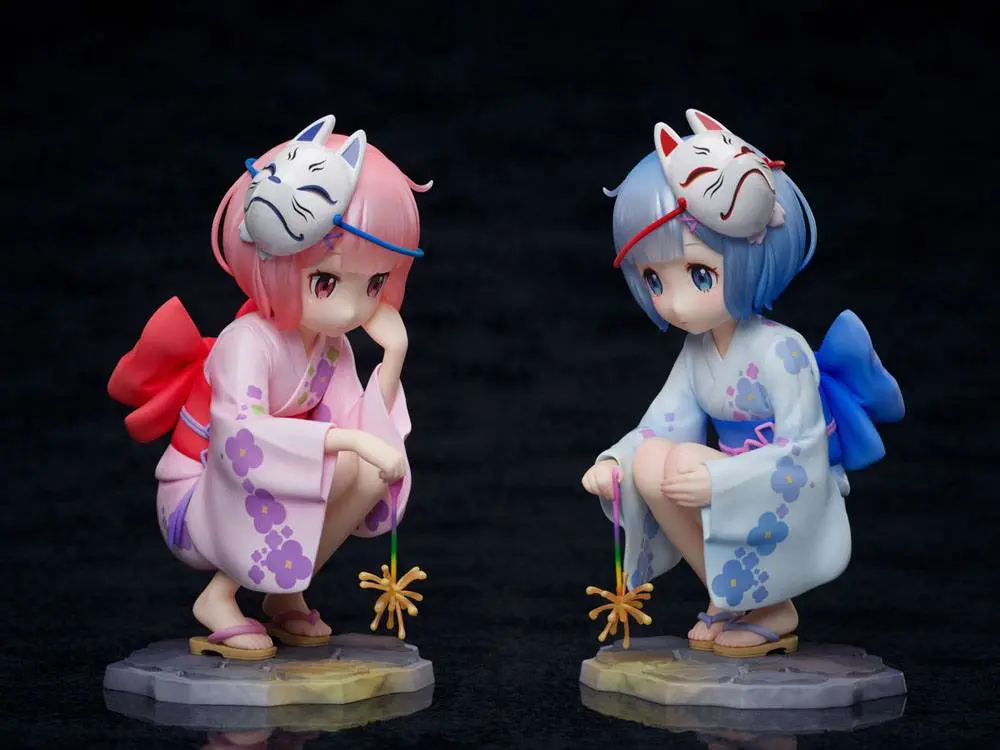 Re:ZERO -Starting Life in Another World- PVC Statues 1/7 Rem &amp; Ram Childhood Summer Memories 11 cm product photo