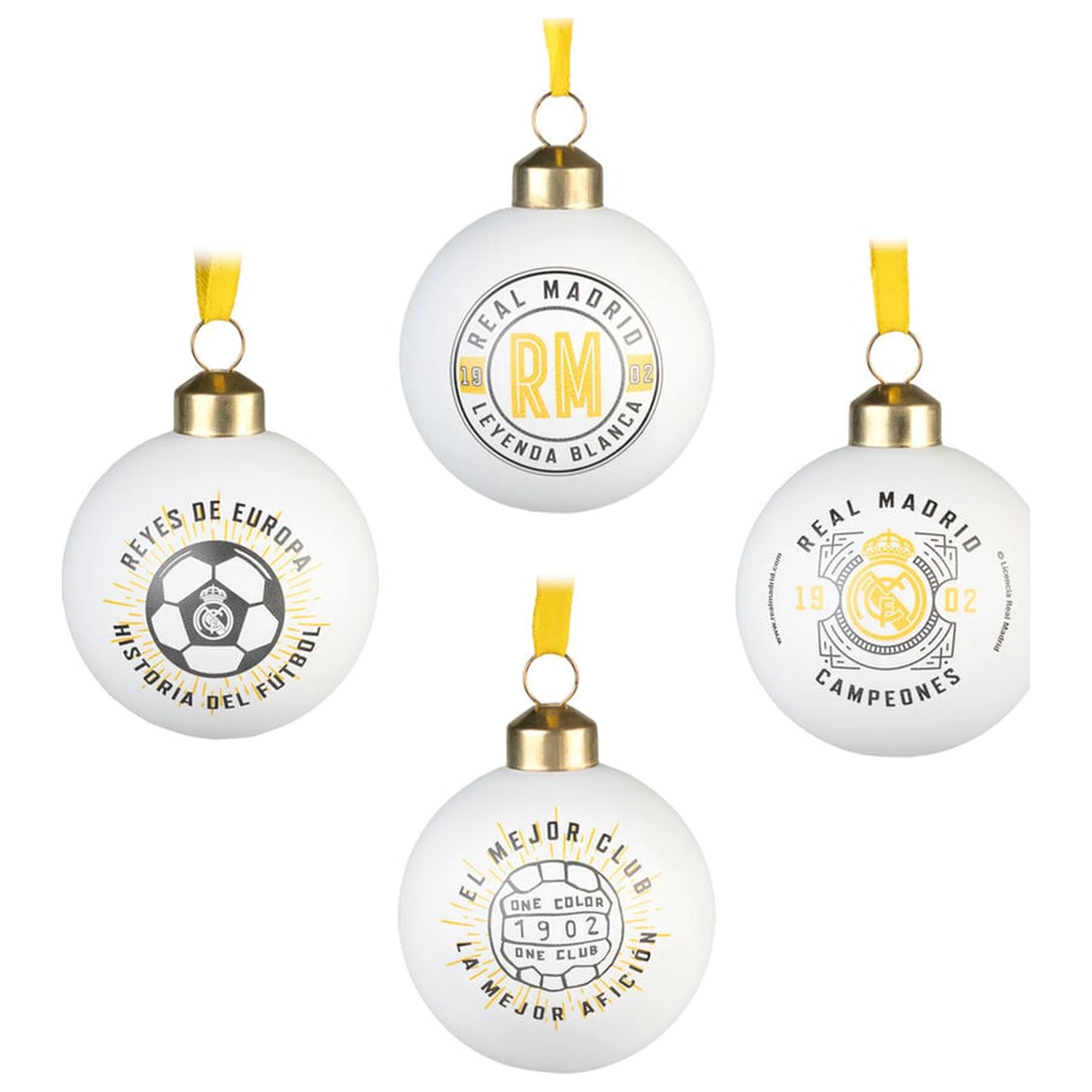 Real Madrid set of 4 Christmas baubles product photo