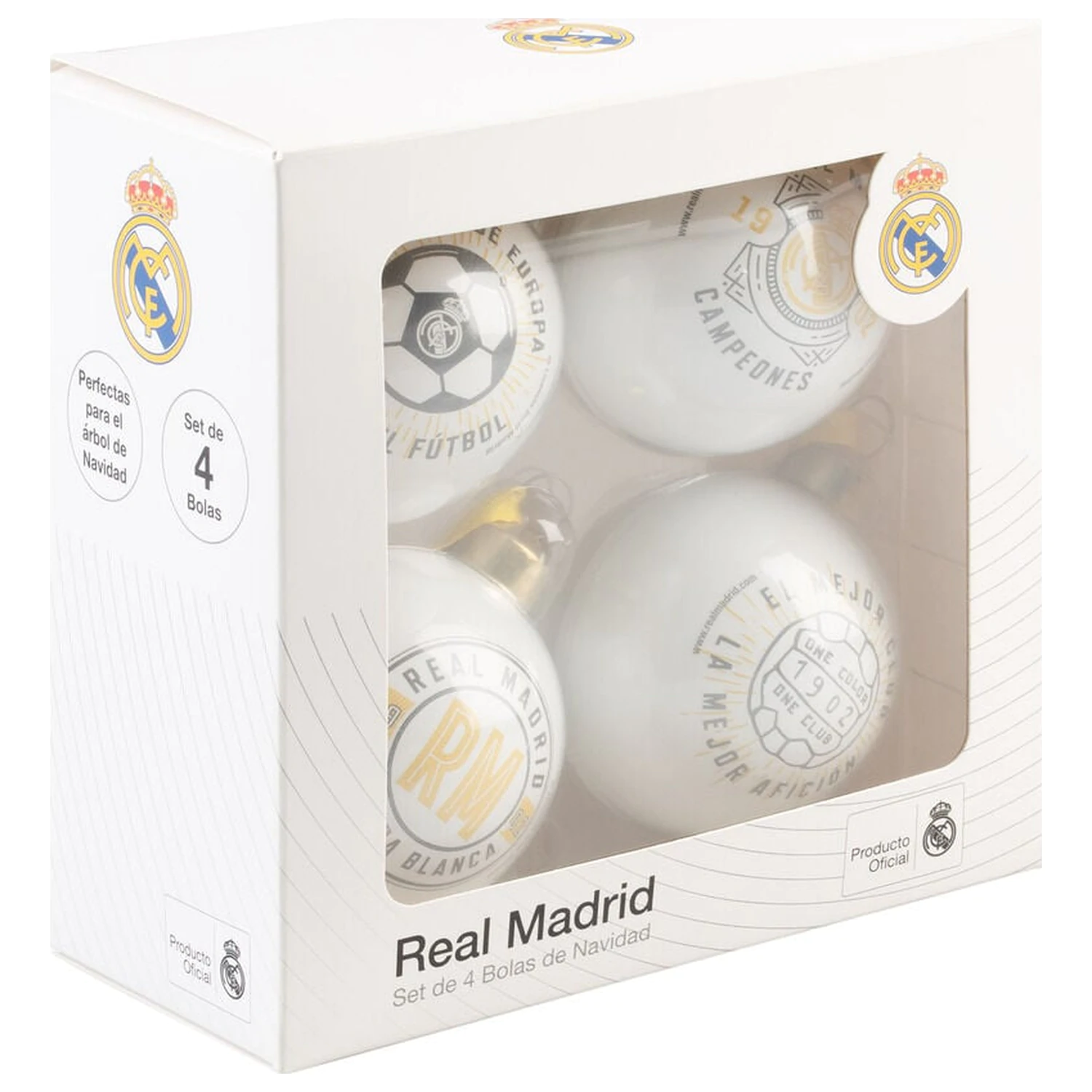 Real Madrid set of 4 Christmas baubles product photo