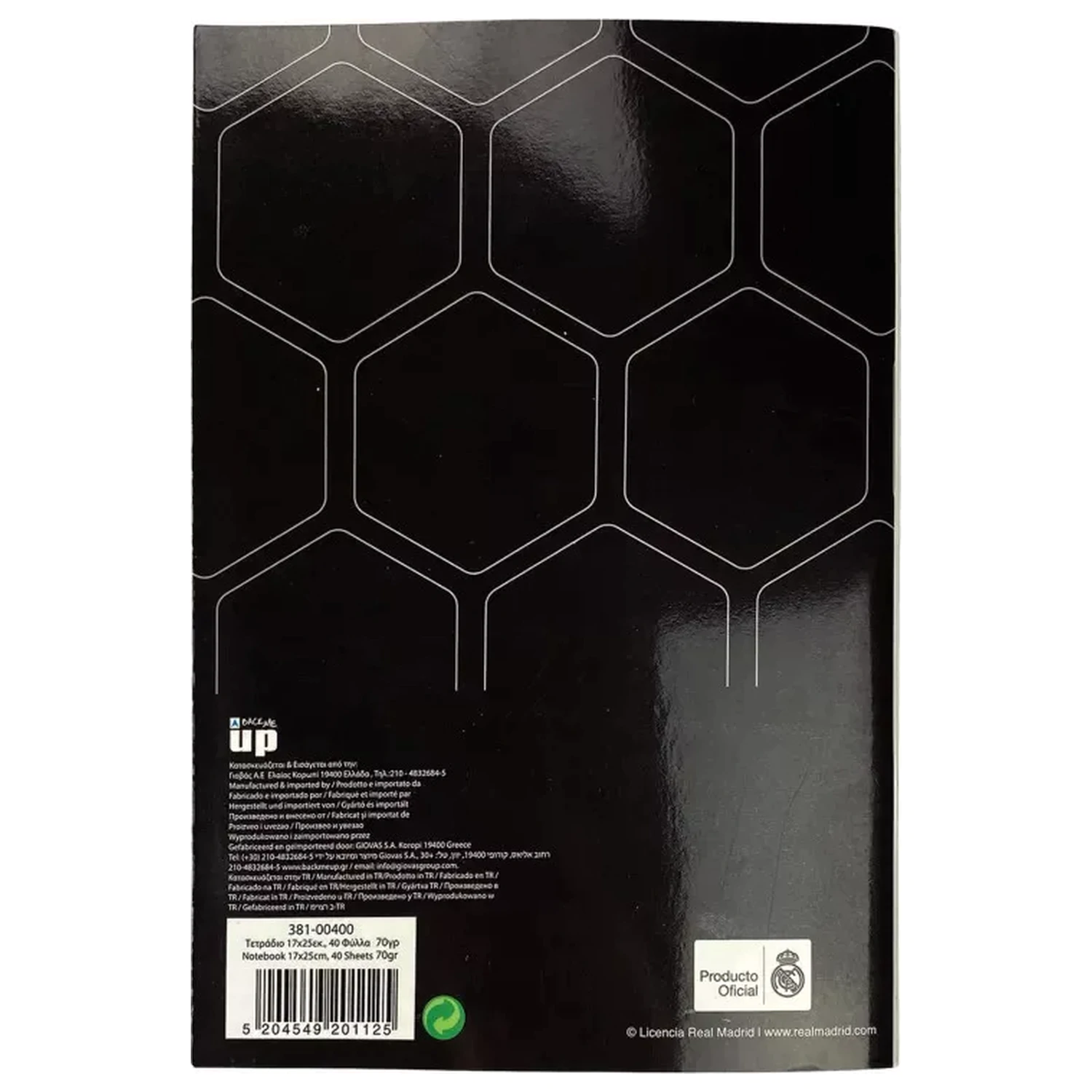 Real Madrid Black Lined Notebook B/5 40 Pages product photo