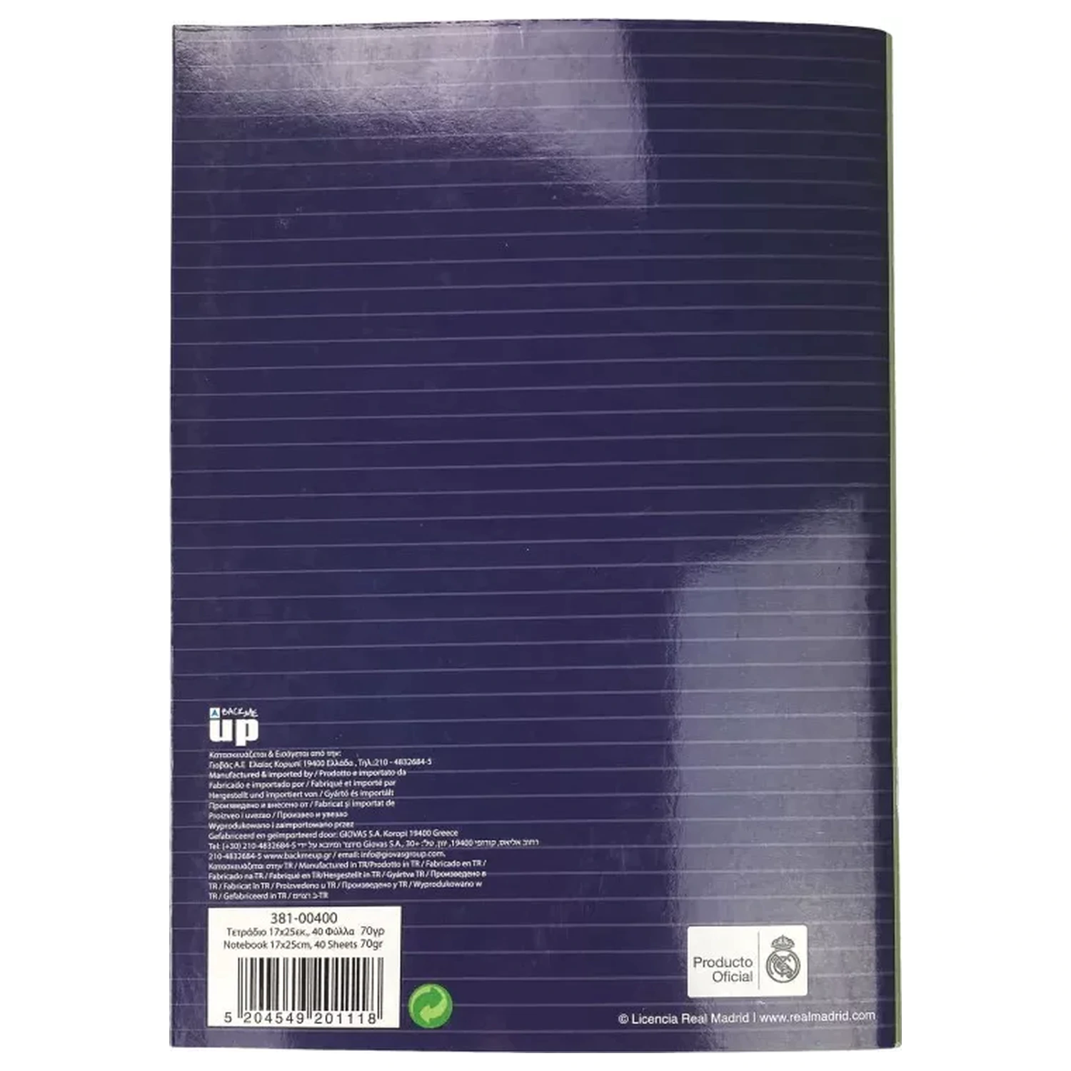 Real Madrid Blue B/5 Lined Notebook, 40 Pages product photo