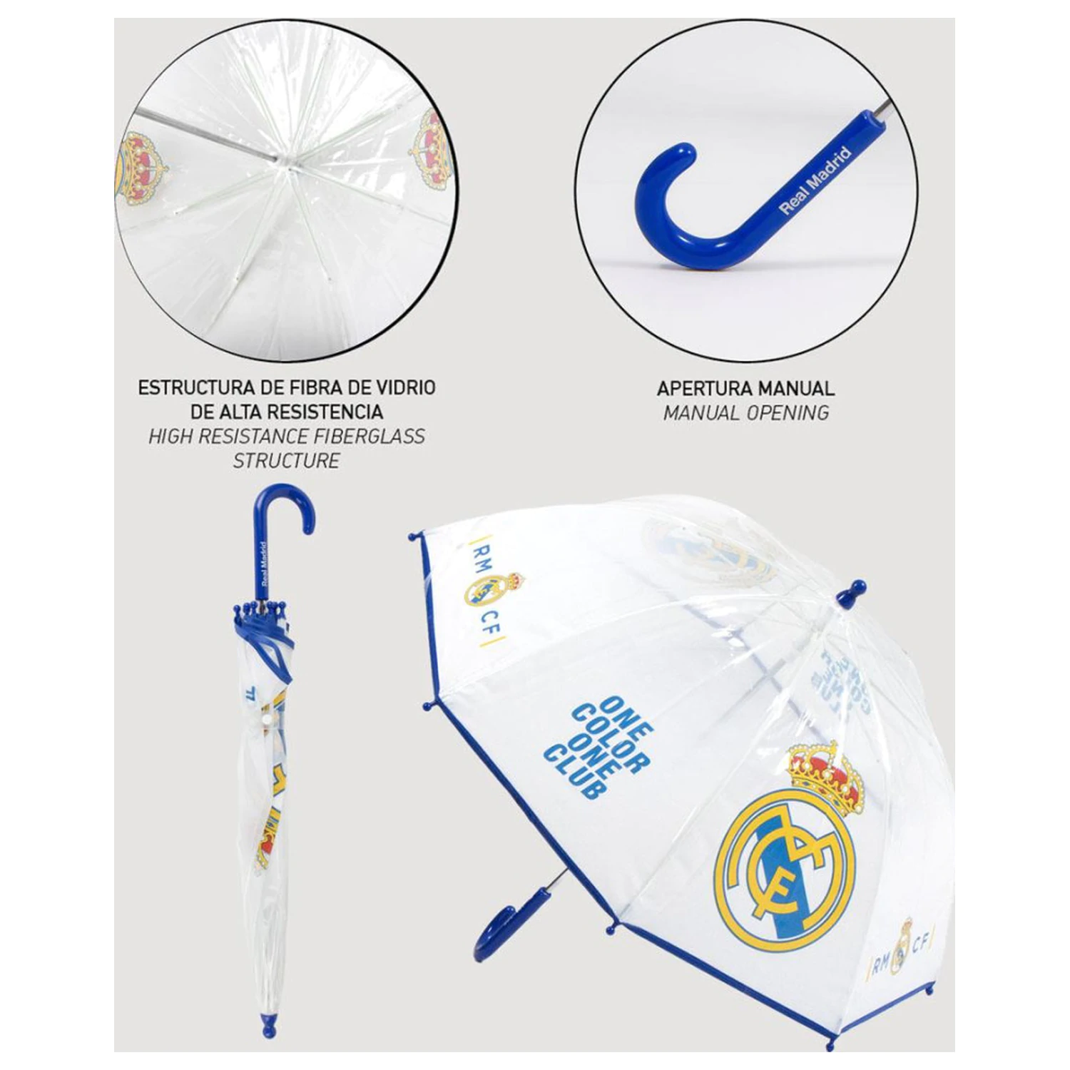 Real Madrid One Color Kids Transparent Umbrella Ø71 cm product photo