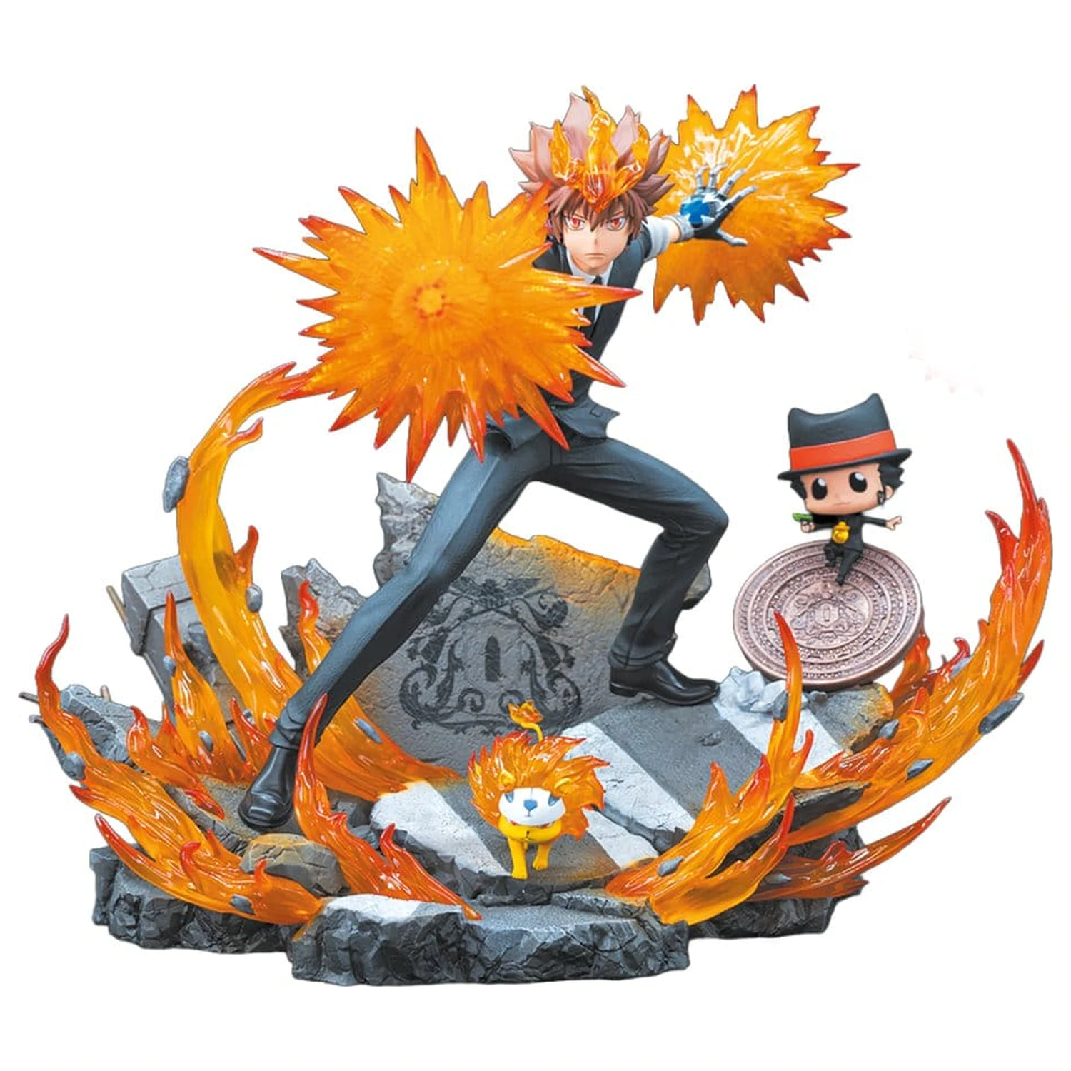 Reborn Resin Statue 1/6 Tsuna, Reborn & Natsu 37 cm product photo