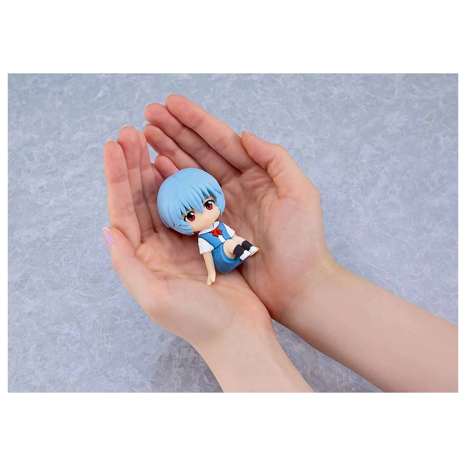 Rebuild of Evangelion Rubber Mascot Nendroid Plus Mini Figure Rei Ayanami 8 cm  product photo