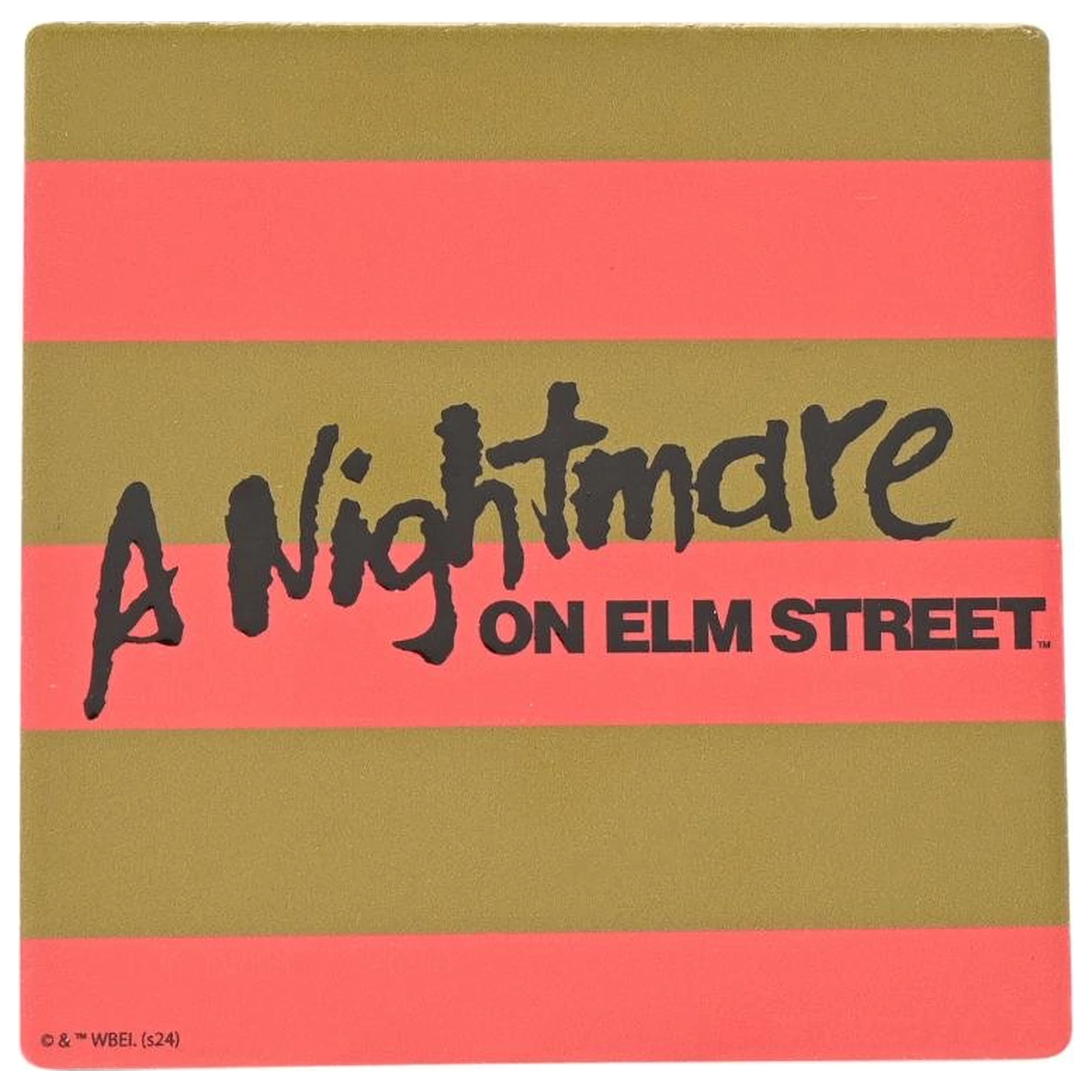 A Nightmare on Elm Street Freddy Stripes Ceramic Square Coaster product photo