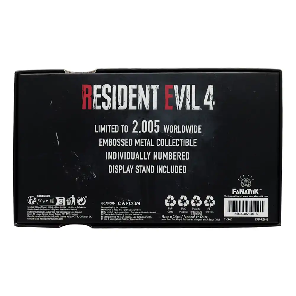 Resident Evil 4 Replica 1/1 Metal Exclusive Upgrade Ticket product photo