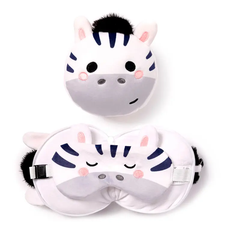 Relaxeazzz Adoramals Bali Zebra travel pillow and eye mask product photo