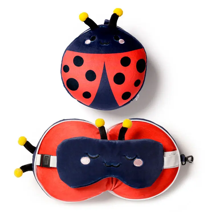 Relaxeazzz Adoramals Ladybug travel pillow and eye mask product photo
