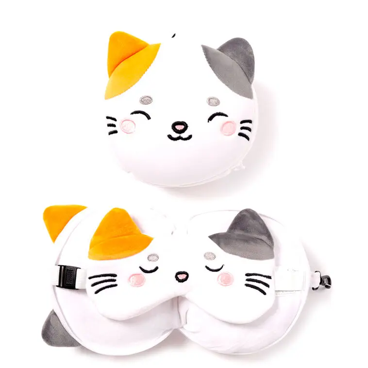 Relaxeazzz Adoramals Lola cat travel pillow and eye mask product photo