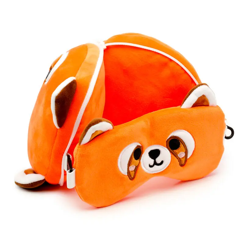 Relaxeazzz Adoramals Red Panda Bea travel pillow and eye mask product photo
