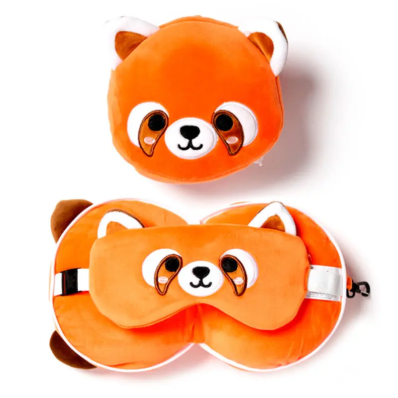 Relaxeazzz Adoramals Red Panda Bea travel pillow and eye mask product photo