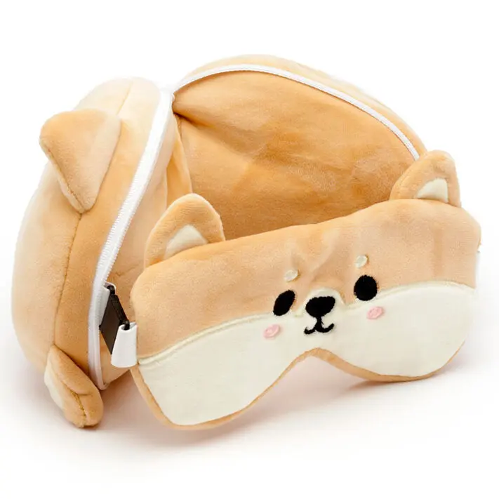Relaxeazzz Adoramals Shiba Inu dog travel pillow and eye mask product photo